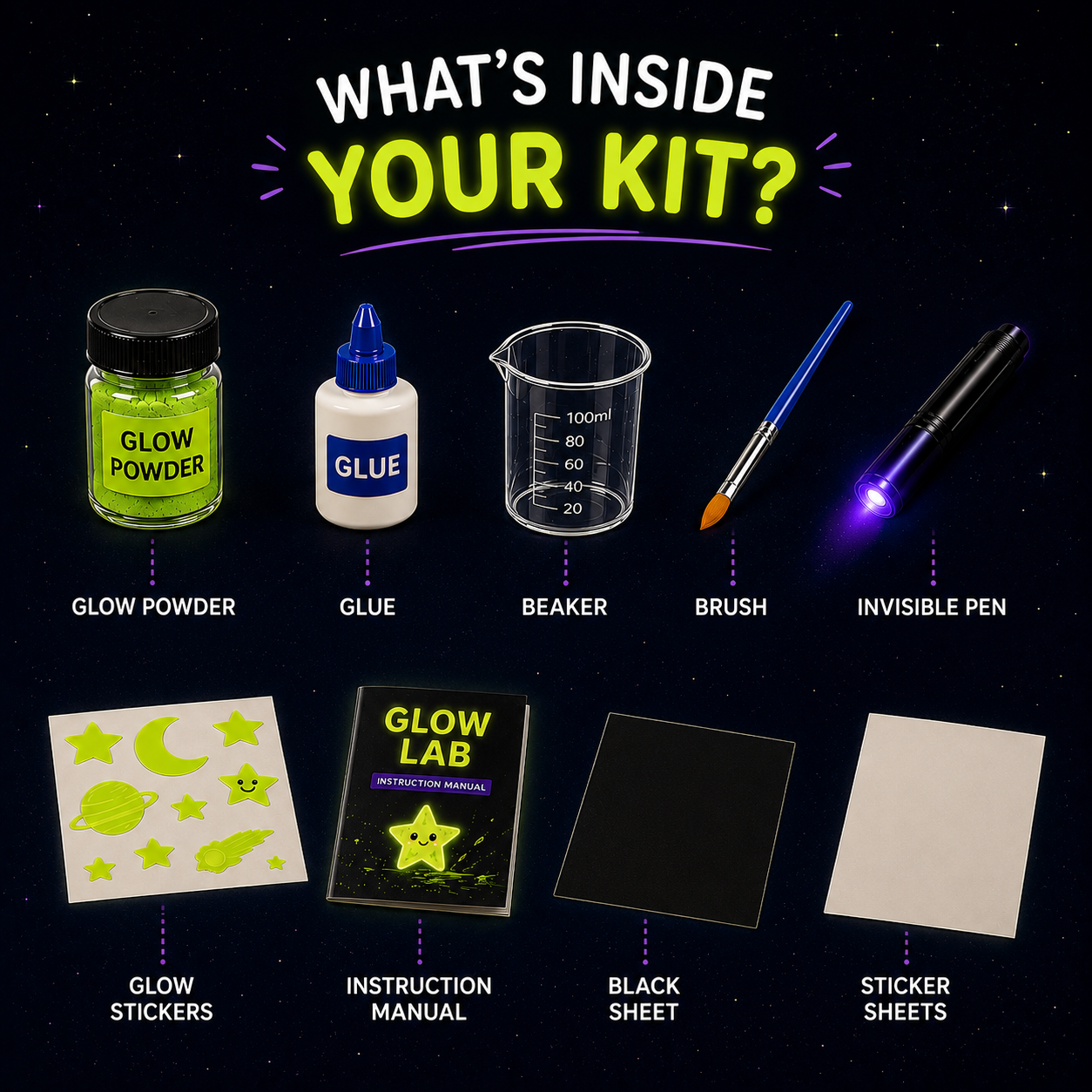 Fungenius Glow Lab Glow in the Dark Science & Art Kit for Kids
