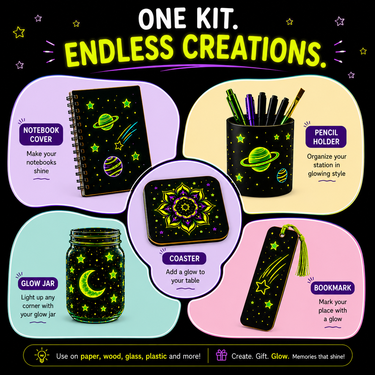 Fungenius Glow Lab Glow in the Dark Science & Art Kit for Kids