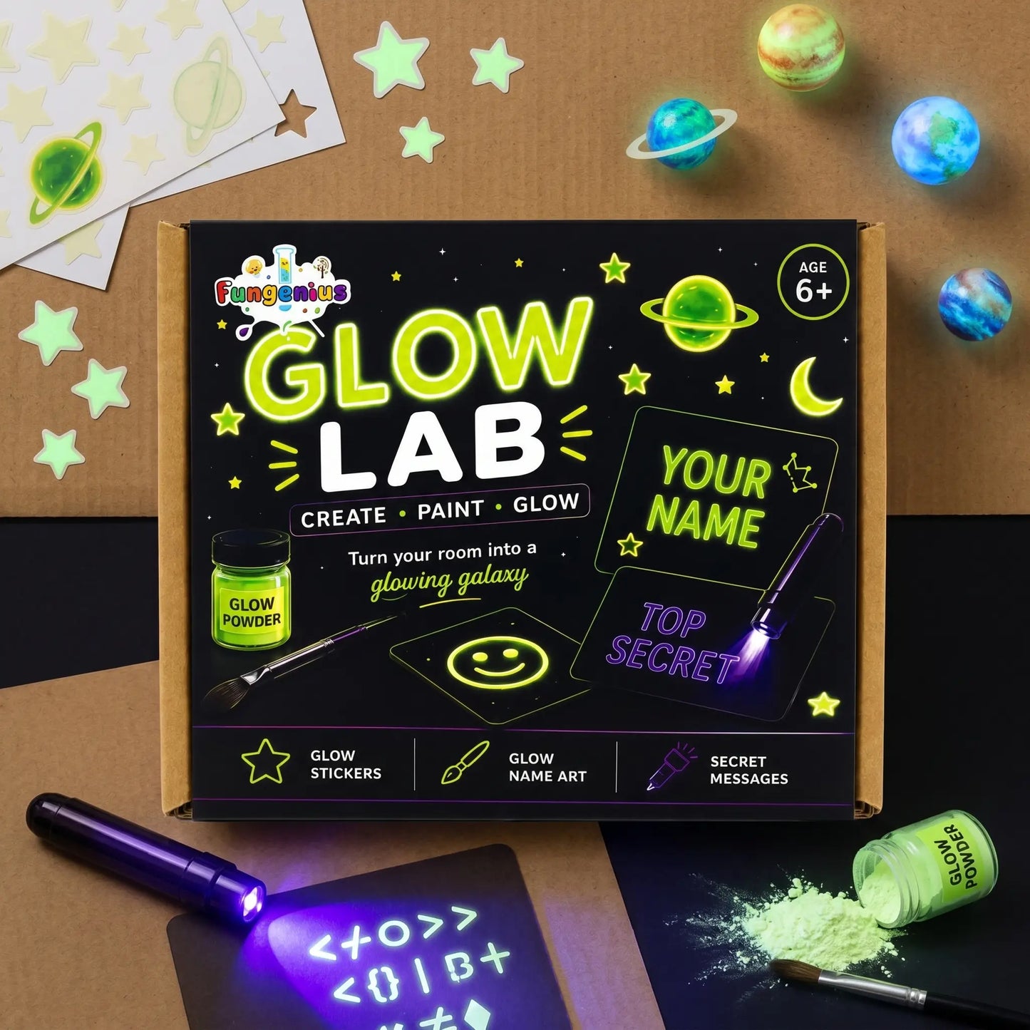 Fungenius Glow Lab Glow in the Dark Science & Art Kit for Kids